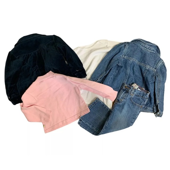 Girls Clothing Lot 24 Months Denim Jeans Jacket Kenneth Cole Velvet Sweater Levi - Picture 4 of 8